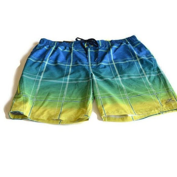 Zeroxposure Swim Trunks Shorts Blue Green Coral - Picture 1 of 6